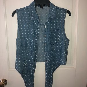 Jean polkadot vest